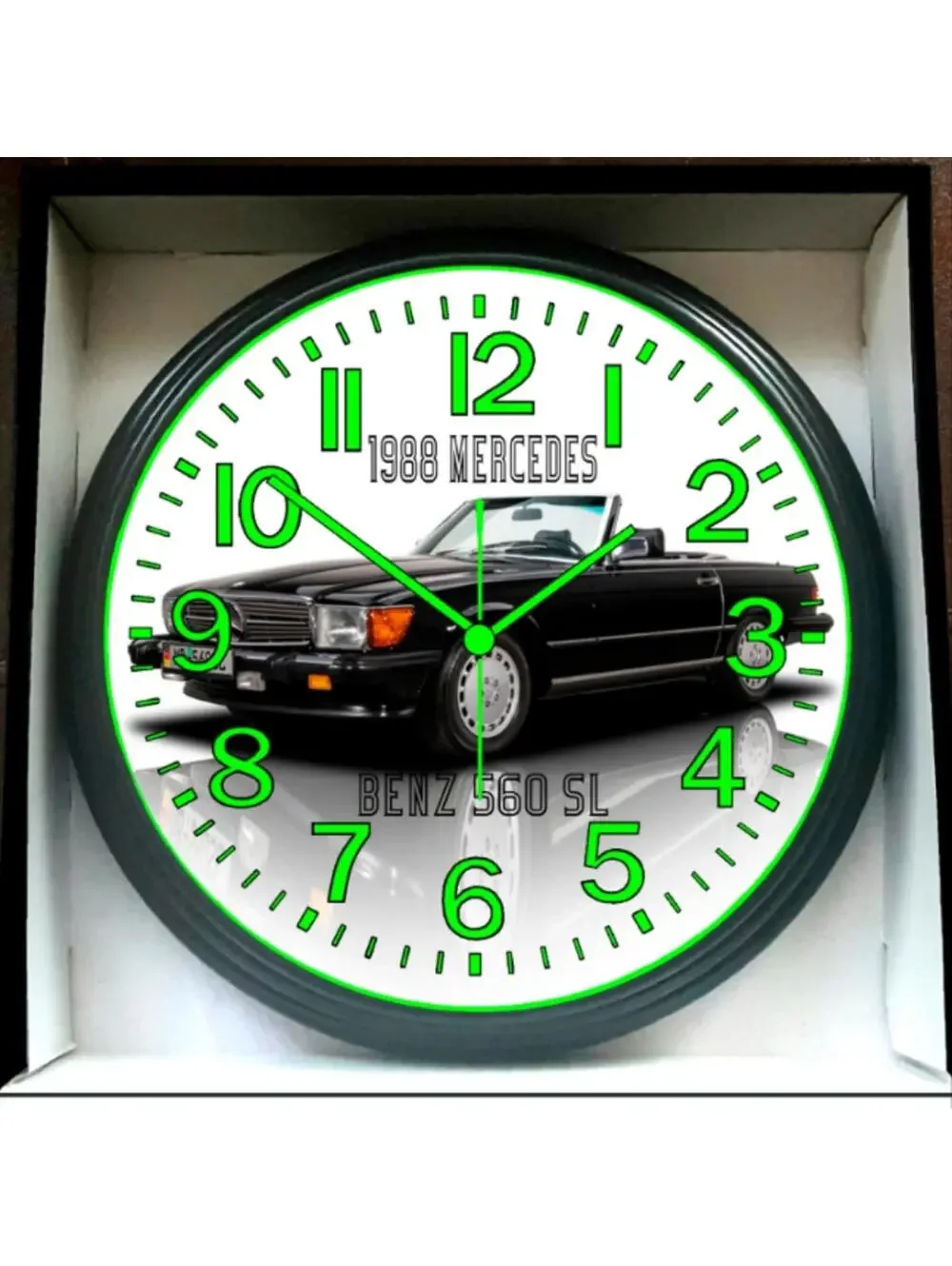 1988 Mercedes Benz SL 560 Glow In The Dark Wall Clock New!